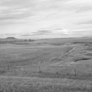 Montana black and white photo from truck cab