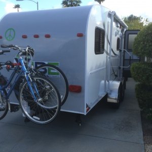 Bikes on back of trailer