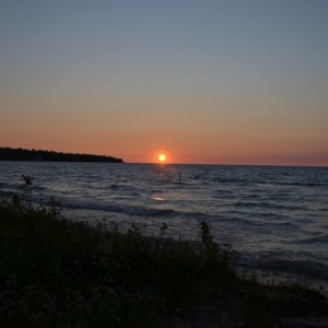 Sunset on Lake Michigan at Wilderness State Park