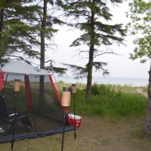 Our campsite on Lake Michigan at Wilderness State Park