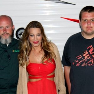 Taylor Dayne. I swear we were smiling in the 10 blurry pictures before this.