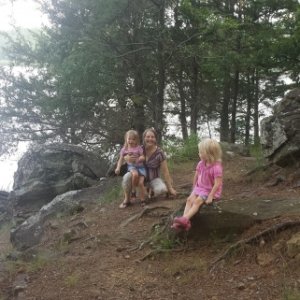 Momma and the girls on the trail