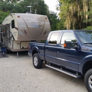 First trip with the new fifth wheel, at Myakka River State Park, near Sarasota FL