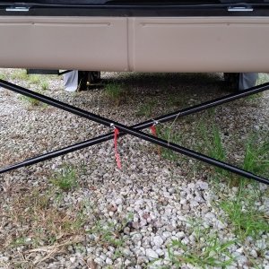 Winfield RV Cross Brace Stabilizer installation on Rockwood UltraLite Fifth Wheel.
Installation took less than 30 minutes, with no drilling.
So far, f