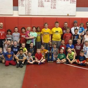 Team picture of the youth wrestling club I coach.