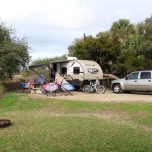 Our first site.  Ocean was on one side and a marsh behind us.  There was a lot of wild life.