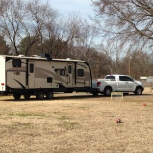 our 308BHS being pulled by 2008 tundra