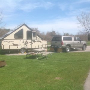 image our A-frame 2016 A212HW into vehicle silverado at  East Harbor State Park Ohio