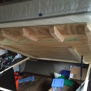 Custom bed extension - 6" longer to allow full size queen mattress.