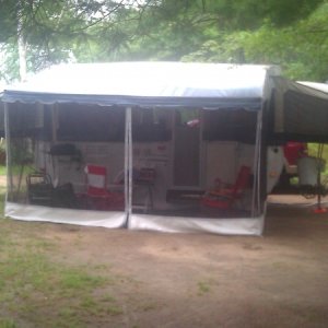 Here is my old camper setup at the campground.
A 2008 StarCraft 3612 Centennial.