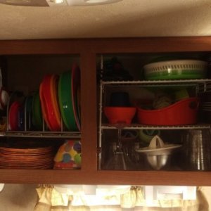 Overhead cabinet organization