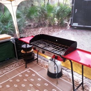 Outdoor camp kitchen we set up when we have the space and time.