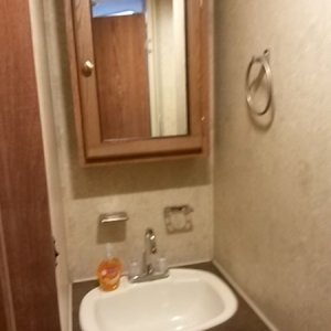 bath sink and medicine cabinet