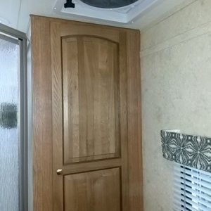 bathroom linen closet and high-speed exhaust fan