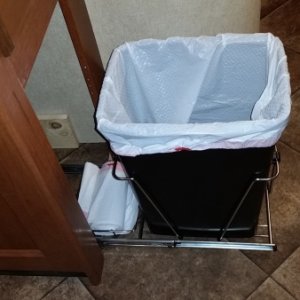 trash can before installing door