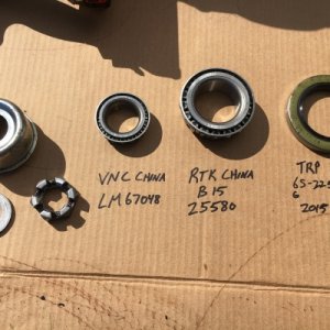 Here are the wheel bearing PNs