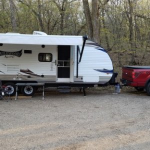 First weekend with camper at Little Yellowstone State Park, ND