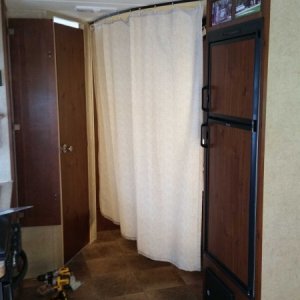 changing room curtain for rear bunk area