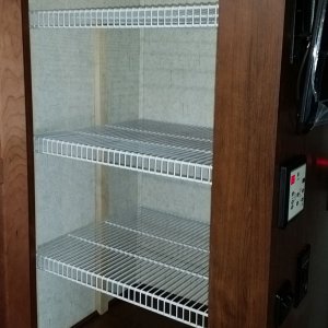 Closet with wire shelves