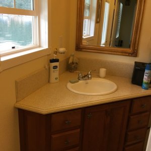 main bath just across from the master bedroom.