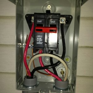 Hot, Neutral, and ground from inside breaker. With ground and neutral to outlet.