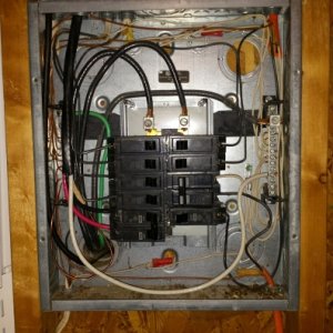 Garage service breaker panel.