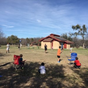 A little whiffle ball with all the campground kids