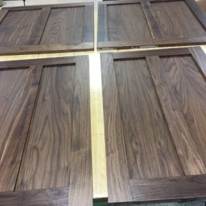 cabinet panels, hand rubbed Liberon Tung oil finish