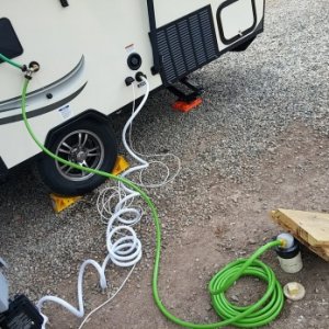 Water and sewer drain setup. We've used this exactly once since buying the camper a year and a half ago.