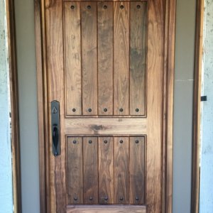 Front door solid black walnut, made by me and my wife