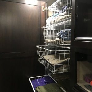 wire roll out baskets from Home Depot for bedroom closets