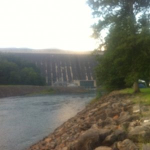 View of Fontana Dam from Camp Site