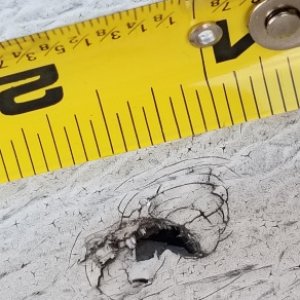 Close up of hole