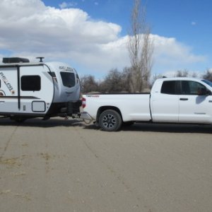 TV & TT hitched.  FYI trailer has no water at time of picture.