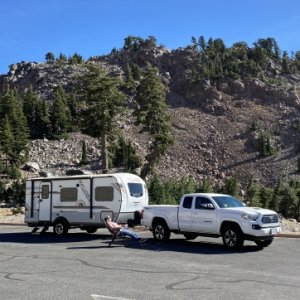 The road through Lassen Park goes right over the volcano. This is the parking lot at 8500 feet.