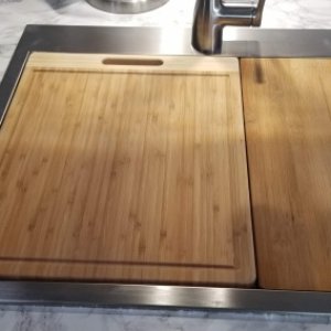 Sink with cutting boards