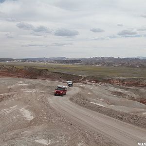 Entering the Bentonite Hills - Hartnet Road