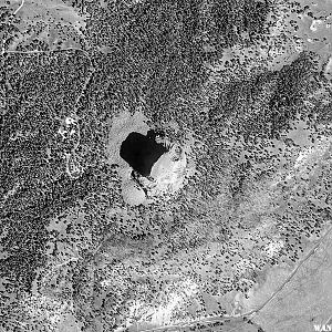 Aerial image of Devils Tower