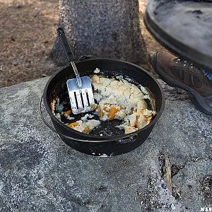 Peach cobbler dutch oven style