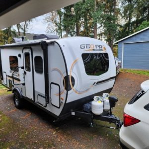 Our camper, a 2023 Rockwood branded G19FDS with Package A.