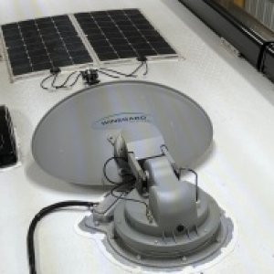 HD Winegard satellite and 2x110 watt solar