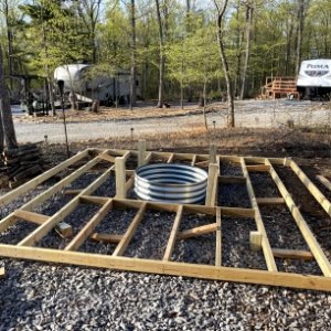 12' x 12' fire pit deck beginning