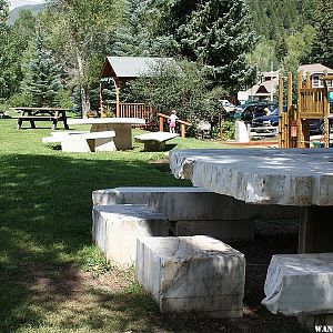 Solid Marble Benches - Redstone