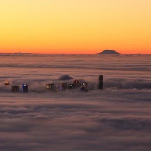 Kelowna BC in fog