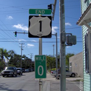 The end of US1 in Key West, Fl.