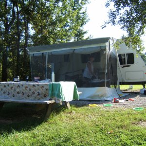 Our Trailer with the Patio O'Room