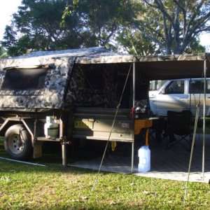 Our Camper, King Size Bed On Top Of Trailer.