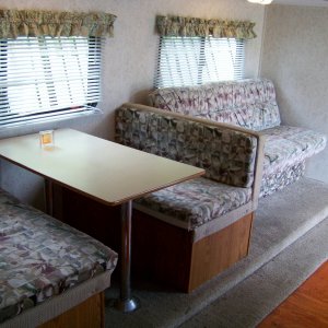 The couch and table