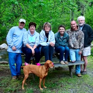 Friends camping at Brown Mountain Beach Resort...