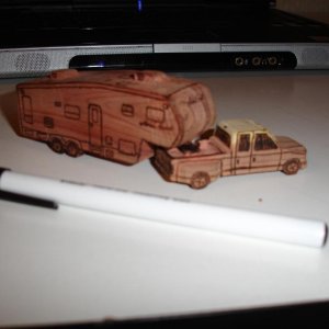 Cedar Replica of My Fifth Wheel and Truck